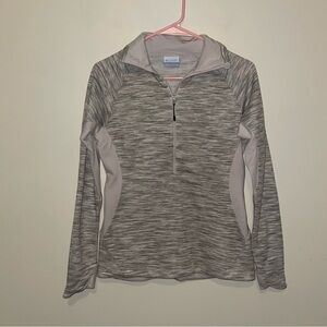 Columbia Tan and Cream Quarter Zip Sweater Pullover Size Small